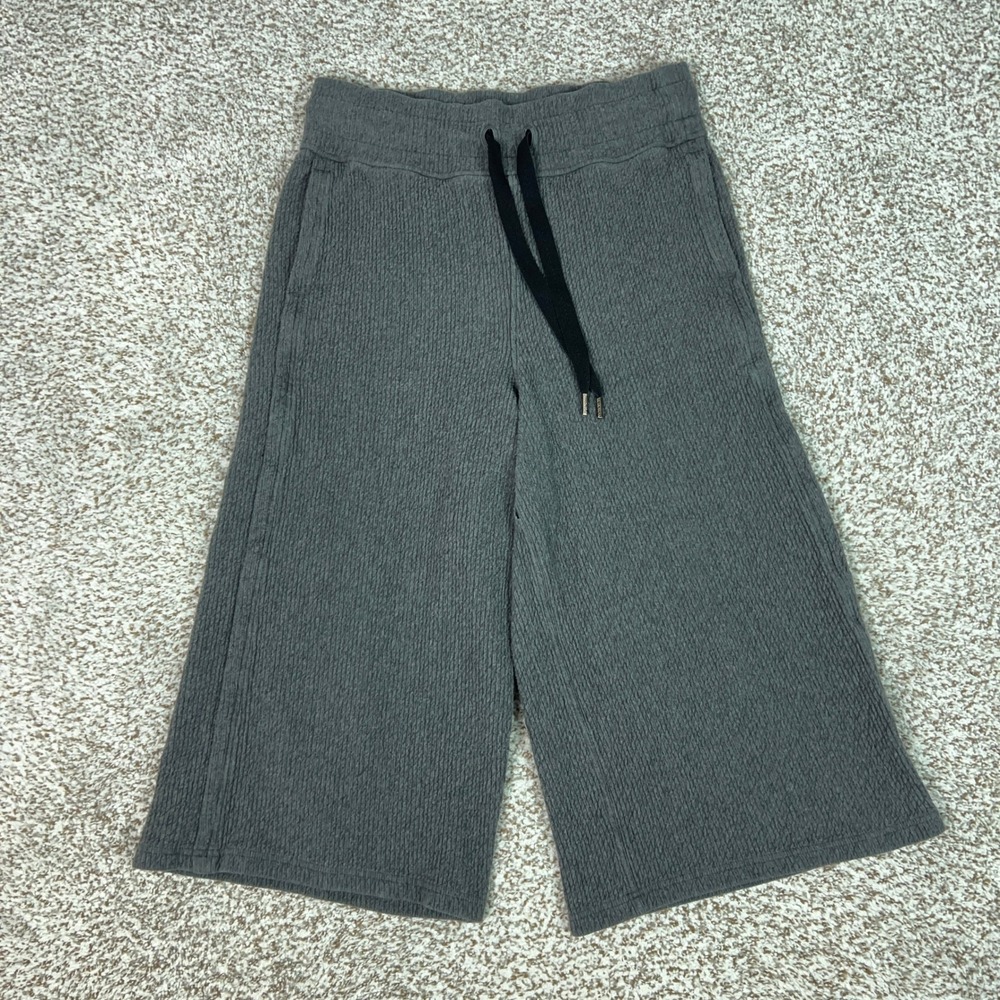 Lululemon Pants Womens 8 Gray Wide Leg Retreat Yourself Crop Casual Pull On